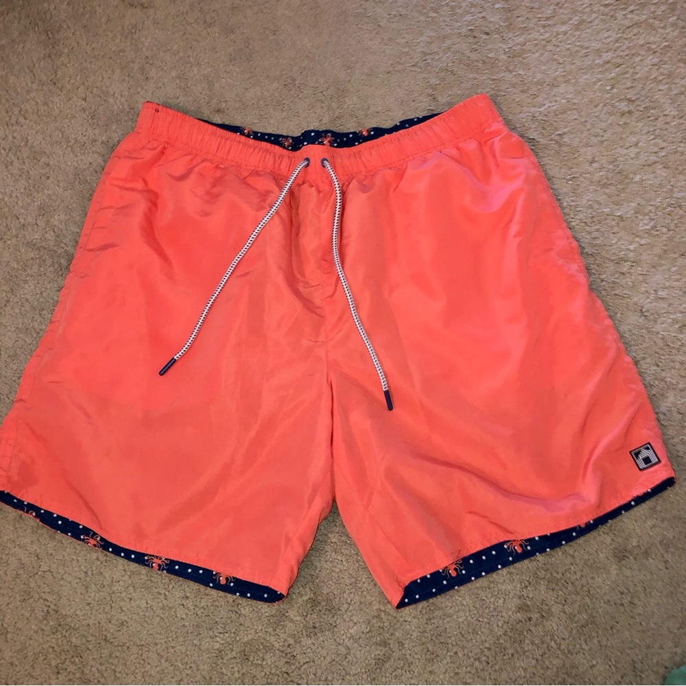 Cabana Life Large Mens Reversible SPF/UPF 50+ Swim Trunks w/ Pockets